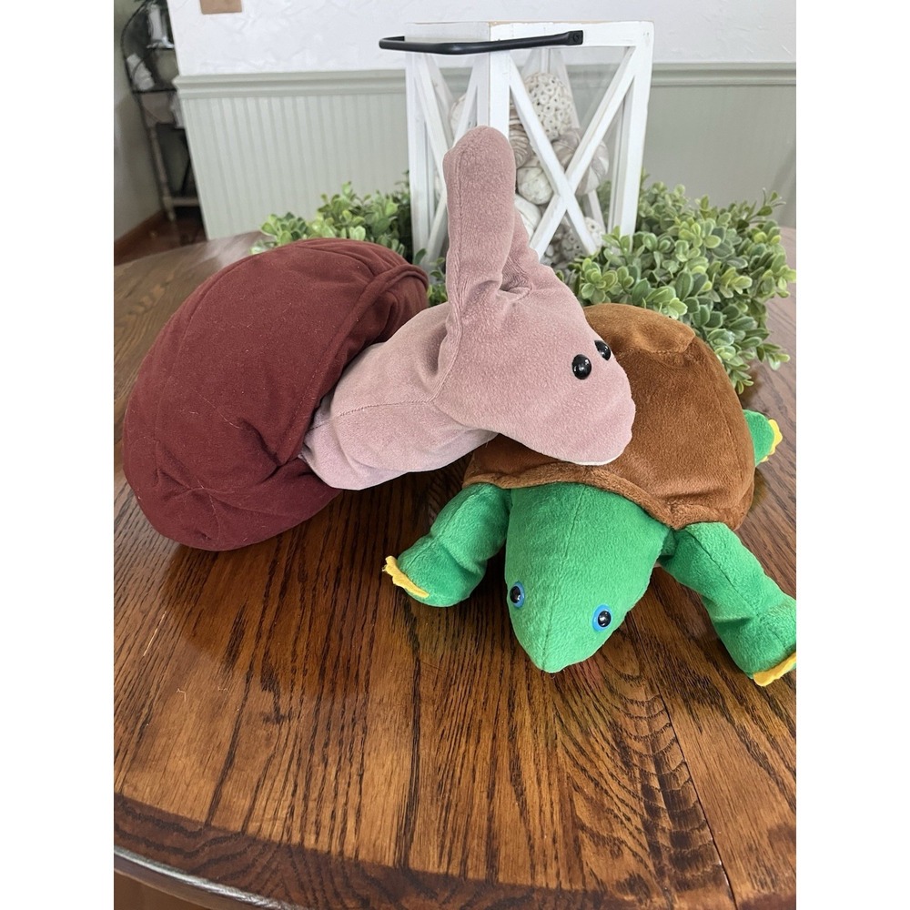 Folkmanis Snail Hand Support‎ 13" Full Body & Dakin Turtle Puppet